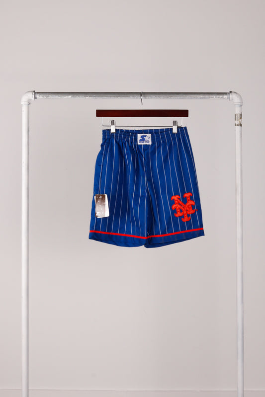 Vintage 90's Starter New York Mets 'Pinstripe' Shorts Blue