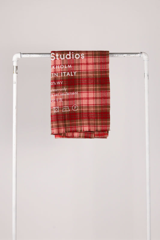 Acne Studios FW18 'Cassiar Check' Scarf Pink (2018)