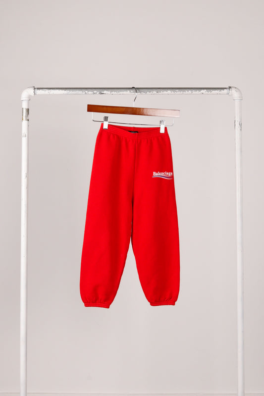 Balenciaga FW16 'Political Campaign' Youth Jogger Pants Red (2016)