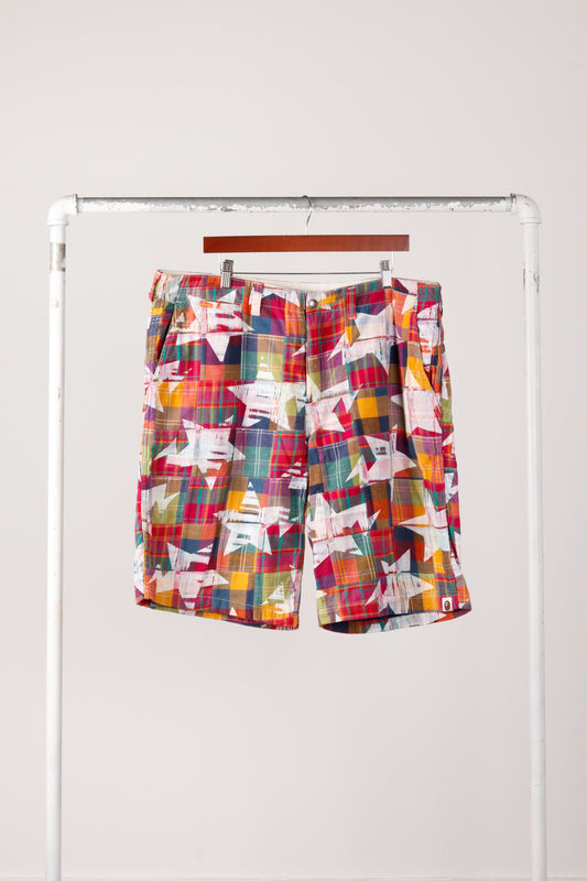 A Bathing Ape / BAPE SS10 'Sta Logo Madras Patchwork' Shorts (2010)