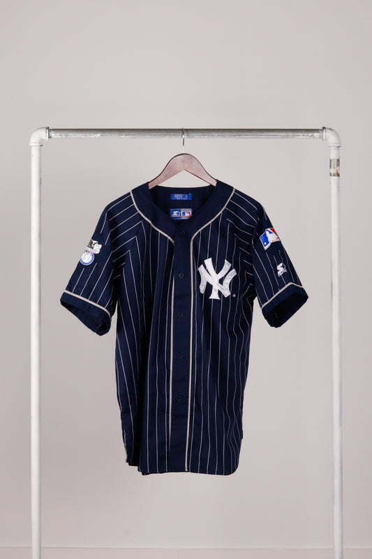 Vintage 90's Starter New York Yankees 'Back Script' Baseball Jersey Blue