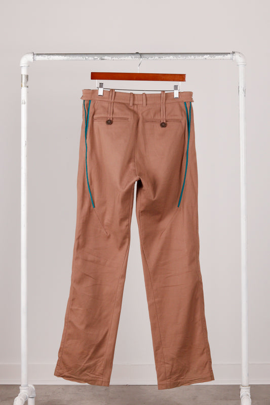 Kiko Kostadinov SS22 'Itten Darted' Trouser Lion Brown Teal (2022)