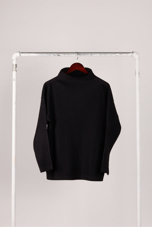 Issey Miyake Homme Plisse FW23 'Plisse Effect Mock Turtleneck' Shirt Black (2023)