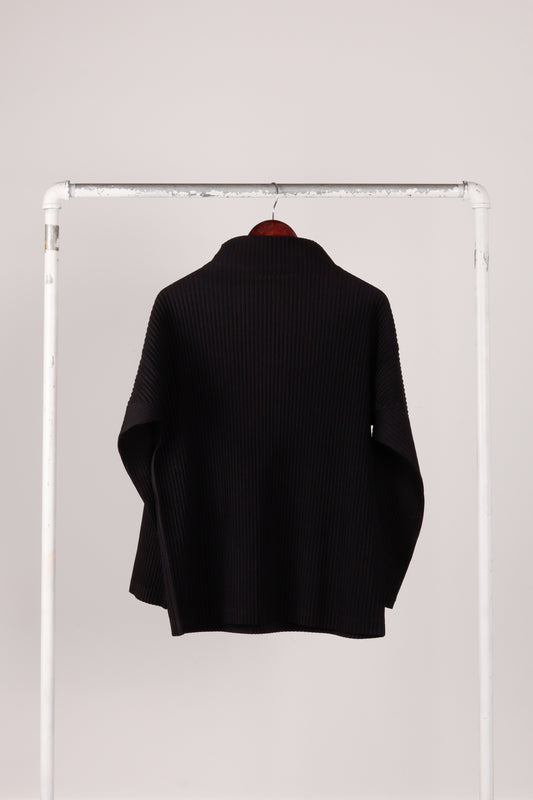 Issey Miyake Homme Plisse FW23 'Plisse Effect Mock Turtleneck' Shirt Black (2023)