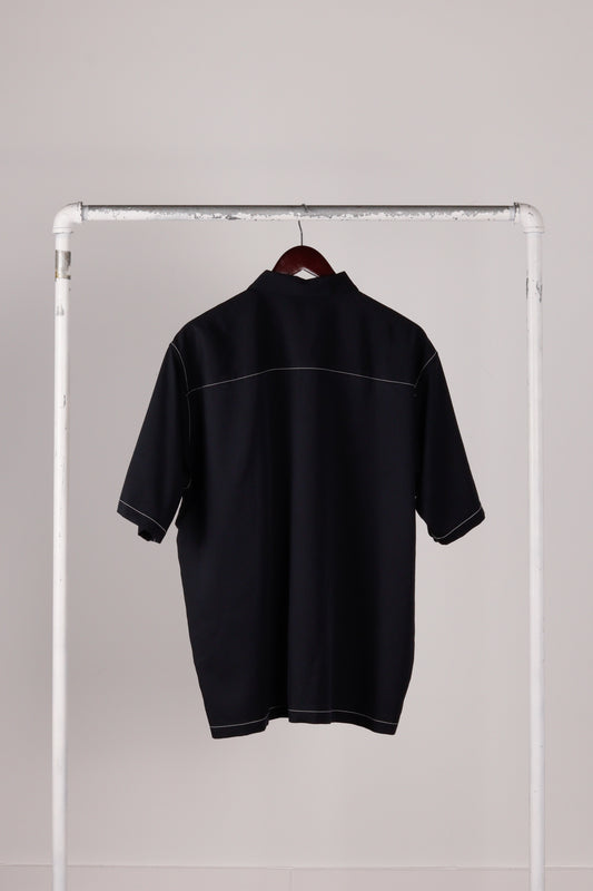 Beams SS22 'Oversized Contrast Stitch' S/S Shirt Black (2022)