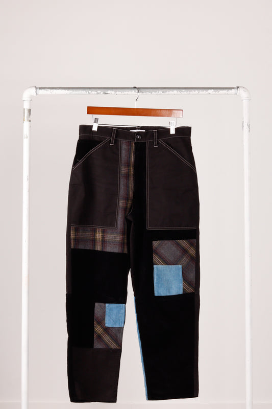 JW Anderson FW22 'Cropped Patchwork Fatigue' Trousers Black (2022)