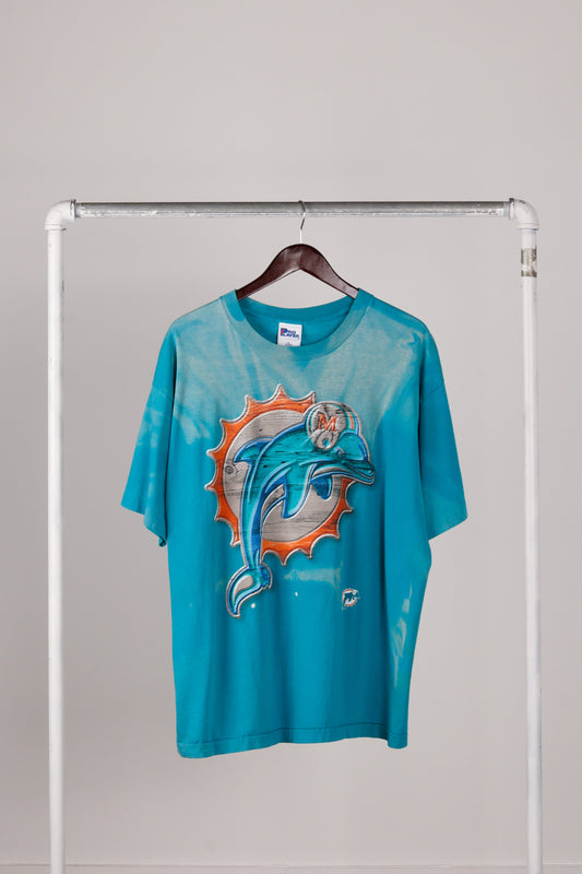 Vintage 90's Miami Dolphins 'Wood Grain Logo Graphic' Tee