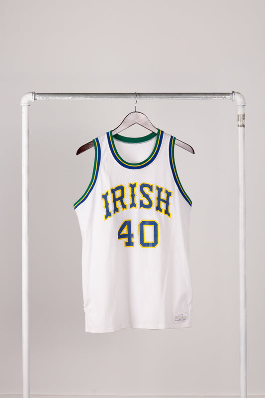 Vintage 70's Sand Knit 'Notre Dame Basketball #40' Home Jersey White