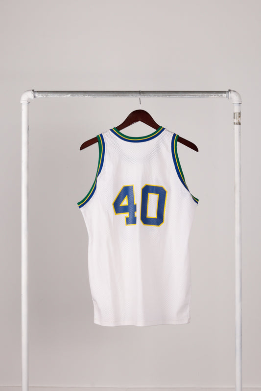 Vintage 70's Sand Knit 'Notre Dame Basketball #40' Home Jersey White