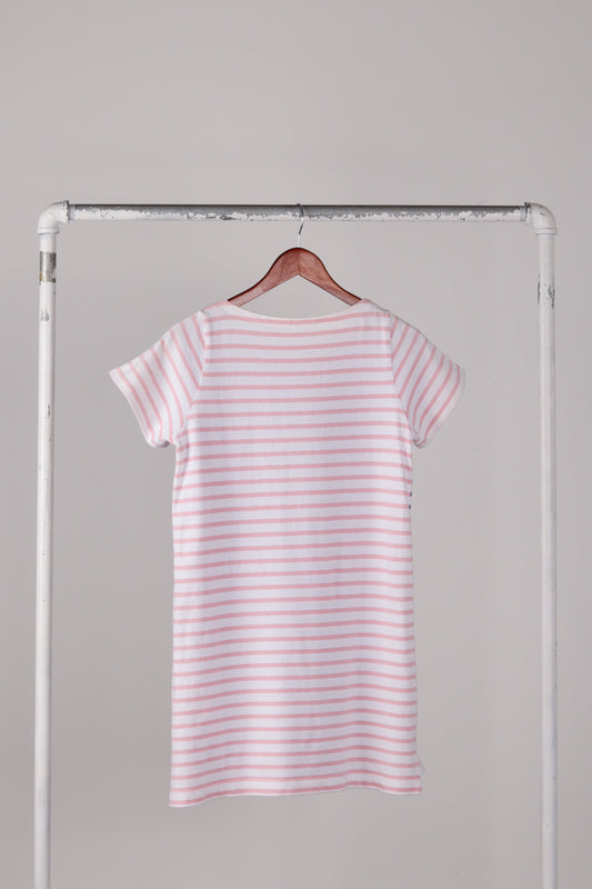 Sacai Luck SS14 'Two Color Striped' Mini Dress Pink Blue (2014)