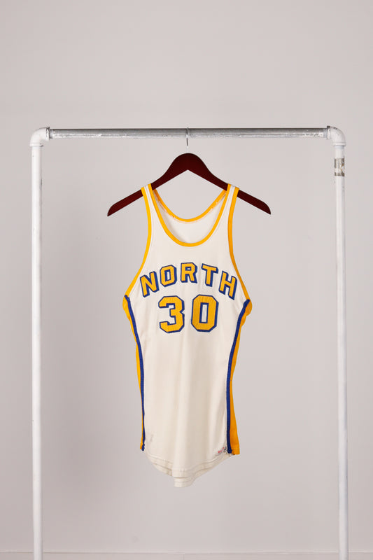 Vintage 50's North High School '30' Basketball Jersey White