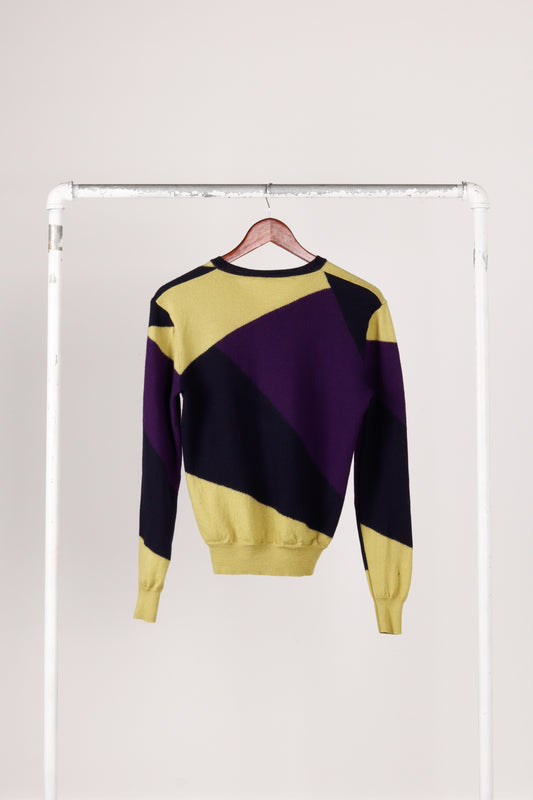 2010's Versace Collection 'Abstract Colorblock' Merino Wool Sweater