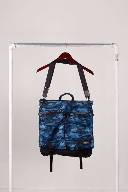 Master Piece x Nowartt Helmet SS17 'Bird Camo Print' Crossbody Tote Bag Blue (2017)