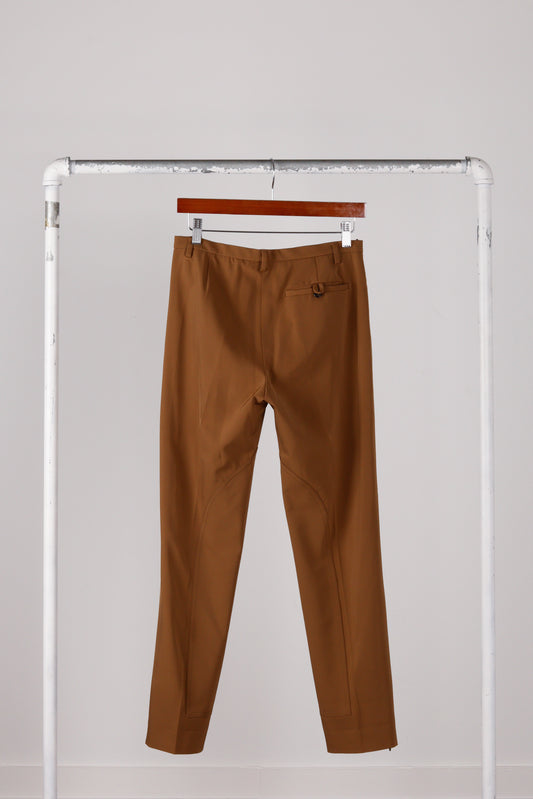 Prada AW03 Women's 'Double Inseam Polyester' Trousers Beige (2003)