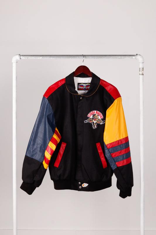 Vintage 1993 Jeff Hamilton 'Florida Panthers Hockey Club' Leather Varsity Jacket