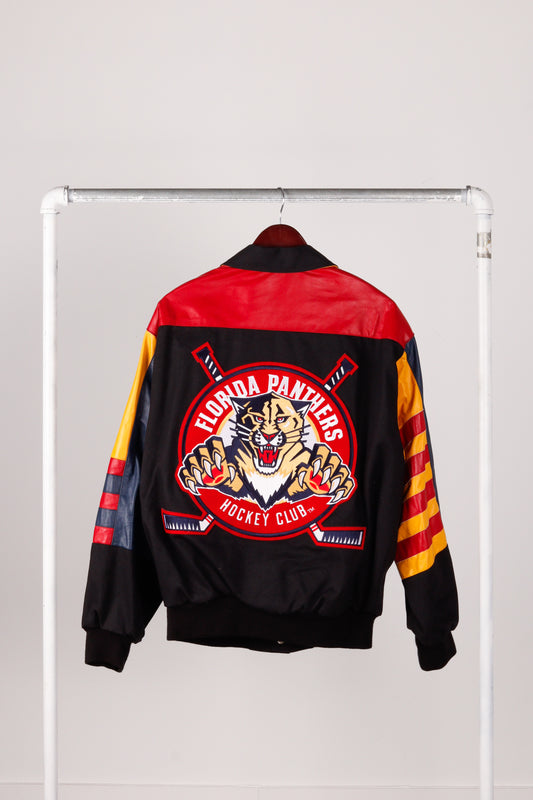 Vintage 1993 Jeff Hamilton 'Florida Panthers Hockey Club' Leather Varsity Jacket