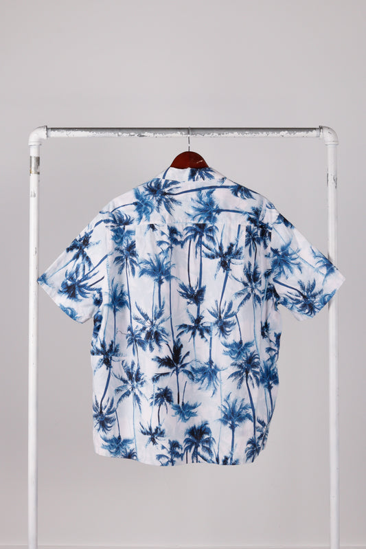 Saint Laurent Paris SS15 'Palm Trees' S/S Shirt Blue (2015)