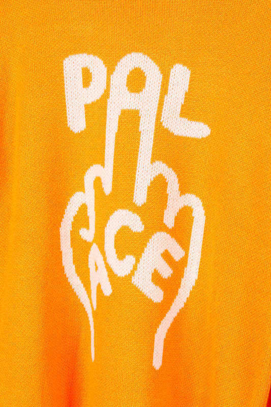 Palace SS21 'Finger Up' Knit Sweater Orange (2021)