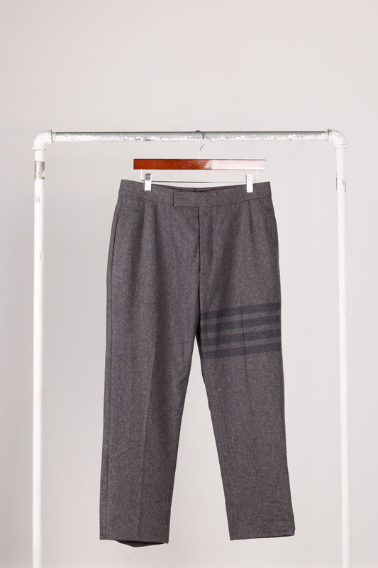 Thom Browne FW21 'Plain Weave 4-Bar Classic Backstrap' Trousers