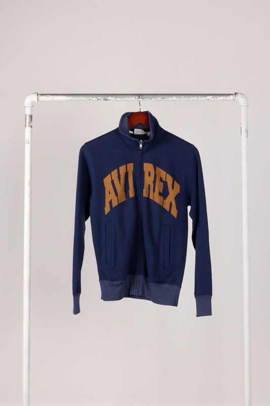 Vintage 2003 Avirex 'Spellout Logo' Zip-Up Sweat Jacket Navy