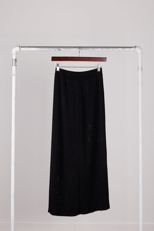 80's Givenchy 'Mesh Rayon' Long Pencil Skirt Black