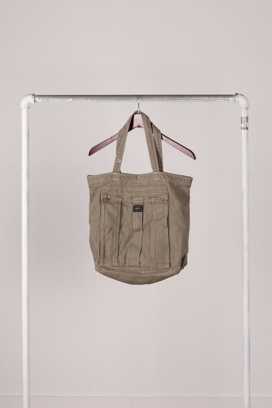 2000's Porter 'Canvas Cargo' Tote Bag Grey