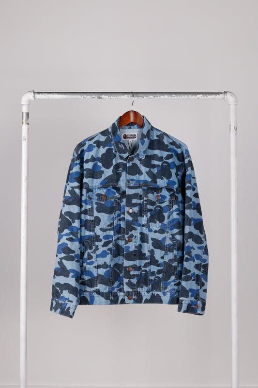 A Bathing Ape / BAPE SS23 'Color Camo' Denim Trucker Jacket Light Indigo (2023)