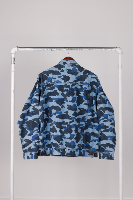 A Bathing Ape / BAPE SS23 'Color Camo' Denim Trucker Jacket Light Indigo (2023)