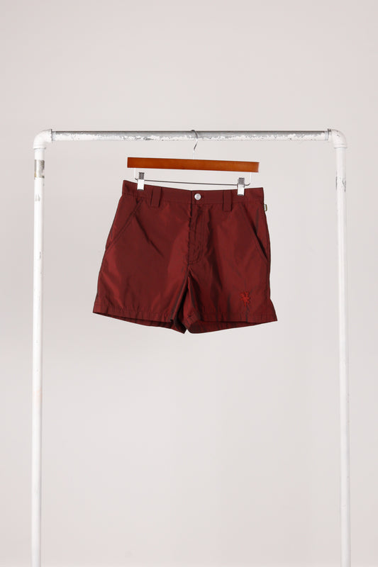 Heaven by Marc Jacobs SS21 'Satin Tiny Teddy Logo' Shorts Burgundy (2021)