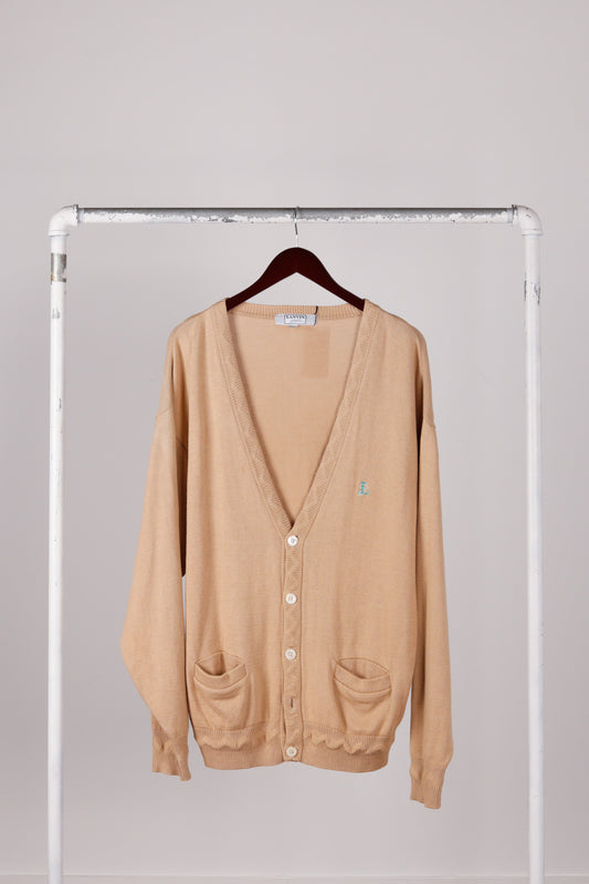 Lanvin AW00 'Zig Pattern Trimmed' Cardigan Beige (2000)