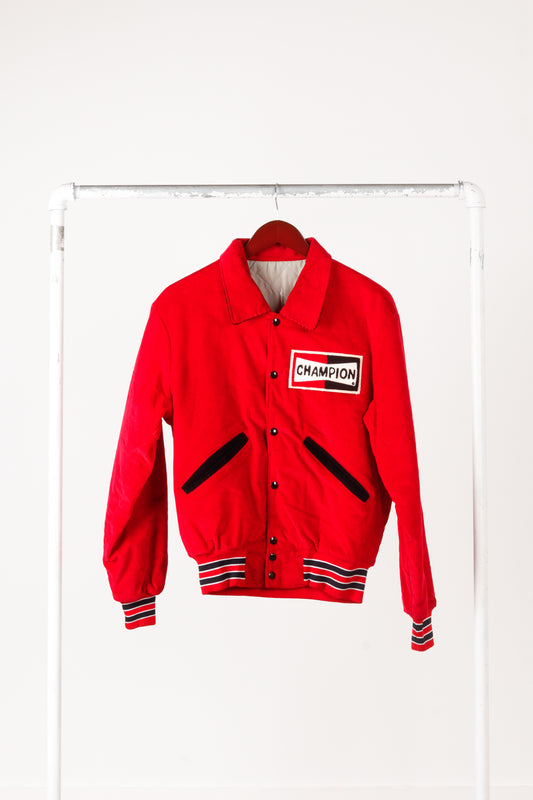 Vintage 70's Champion Spark Plugs Racing 'Corduroy' Varsity Jacket