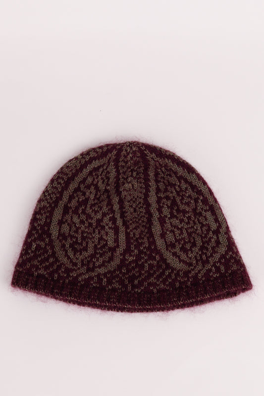 paria /FARZANEH FW23 'Mohair Graphic' Beanie Burgundy (2023)