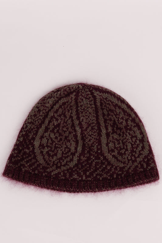 paria /FARZANEH FW23 'Mohair Graphic' Beanie Burgundy (2023)