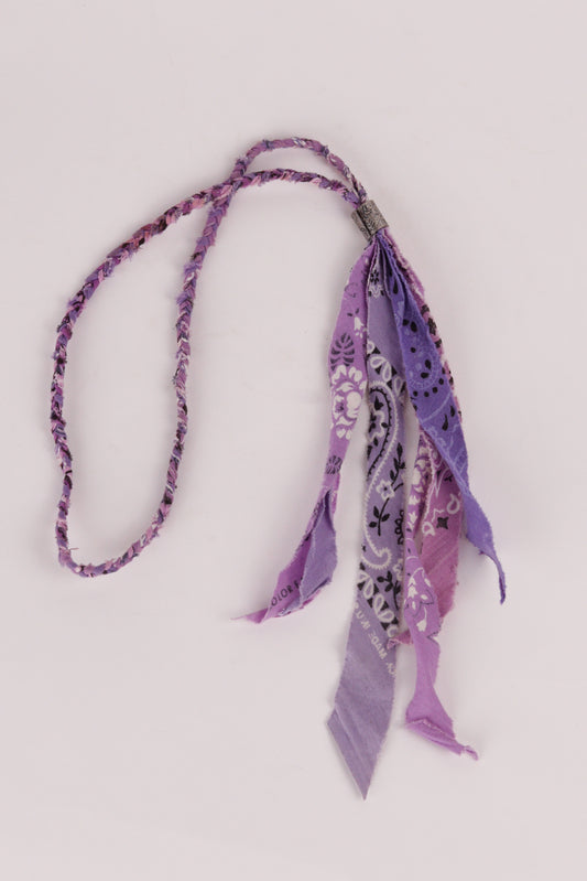 Kapital SS21 'Fringe Bandana Print' Gauze Necklace Purple (2021)