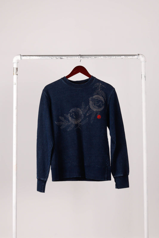 Coromool Japan 'Boro Dyed Tanchozuru' Crewneck Sweatshirt