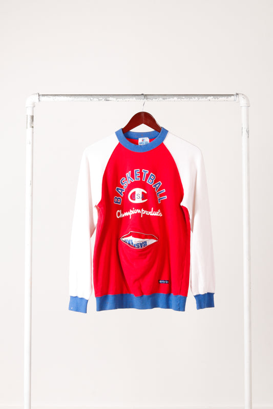 Vintage 90's Champion 'Basketball' Zipper Pouch Crewneck Sweatshirt