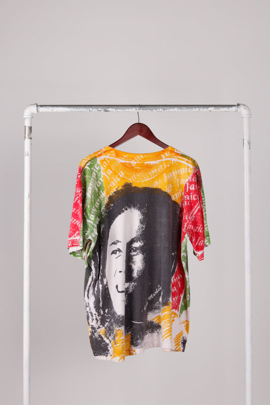 Vintage 90's Bob Marley 'Caricature All-Over Print' Tee