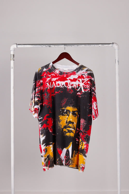 Vintage 90's Malcolm X 'By Any Means All-Over Print' Tee