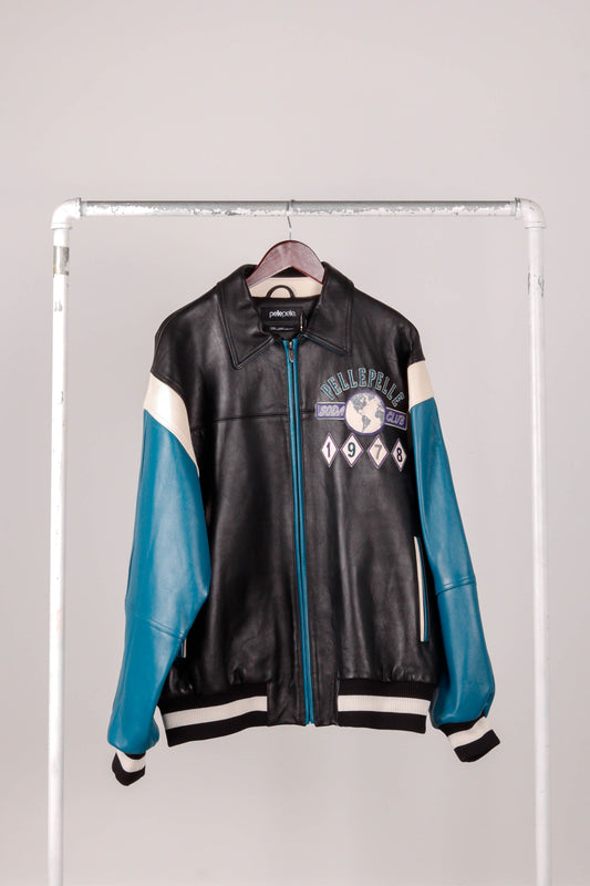 Pelle Pelle FW22 'World Famous Globe Soda Club' Leather Jacket Teal