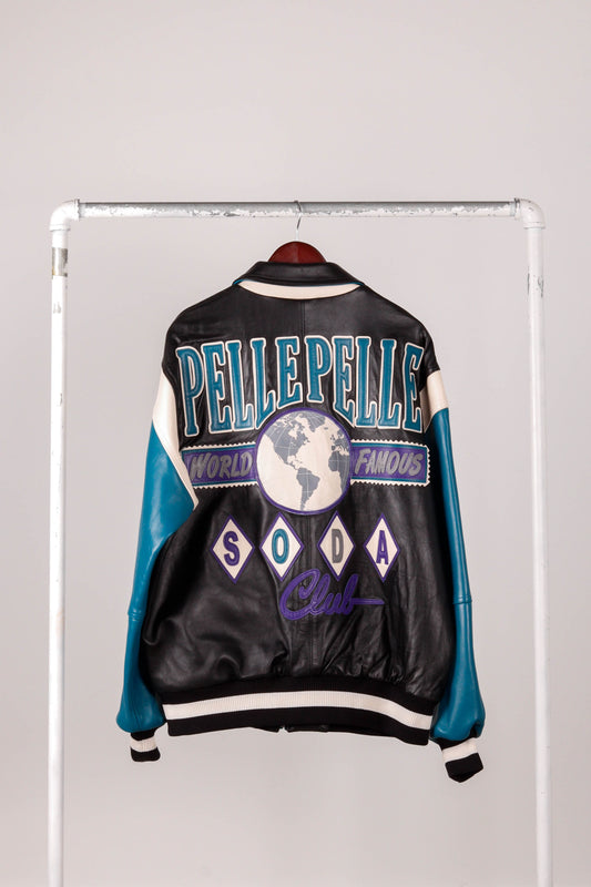 Pelle Pelle FW22 'World Famous Globe Soda Club' Leather Jacket Teal