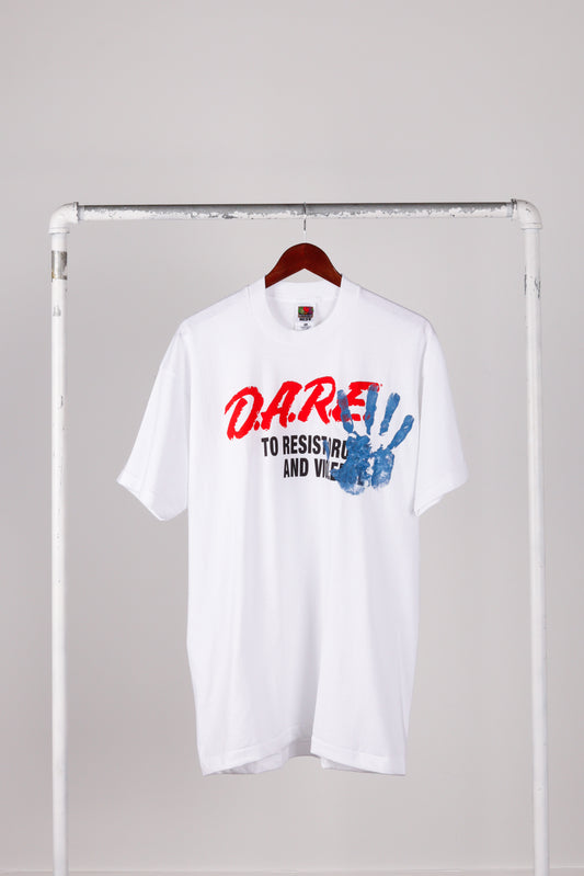 Vintage 90's D.A.R.E 'Hand Print' Tee White