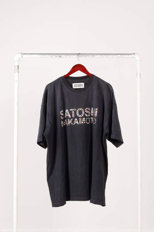 Satoshi Nakamoto SS24 'Studded Logo' T-Shirt Washed Black (2024)