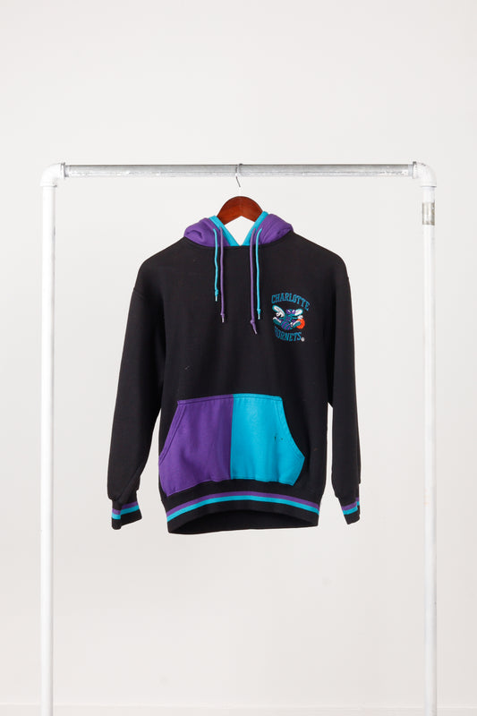 Vintage 90's Starter 'Charlotte Hornets Double Color Block' Hooded Sweatshirt