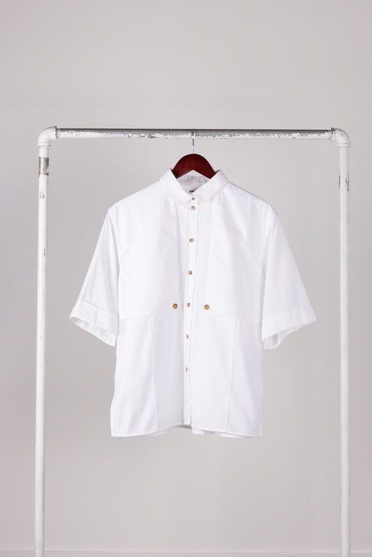 Tom Wood 'Oversized Military' S/S Shirt White