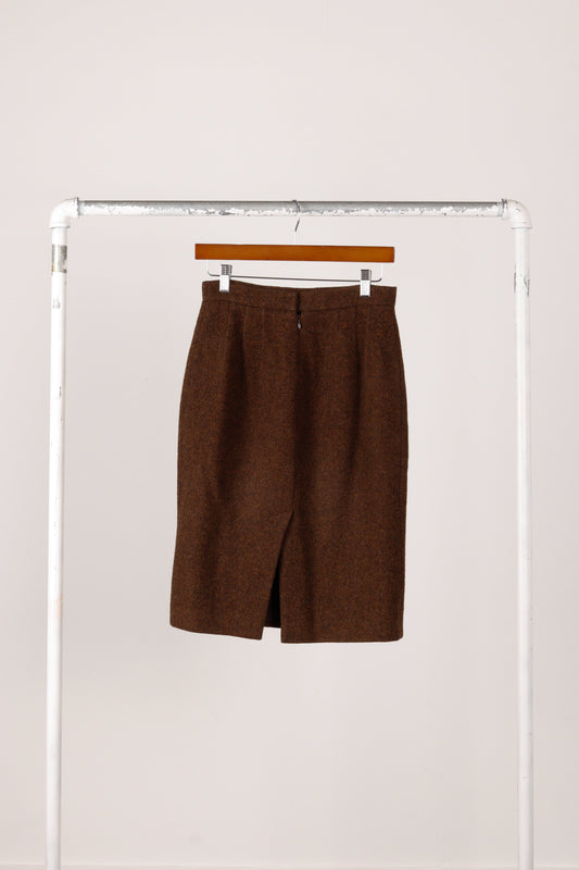 Prada FW09 'Wood Chip Tweed' Wool Skirt (2009)