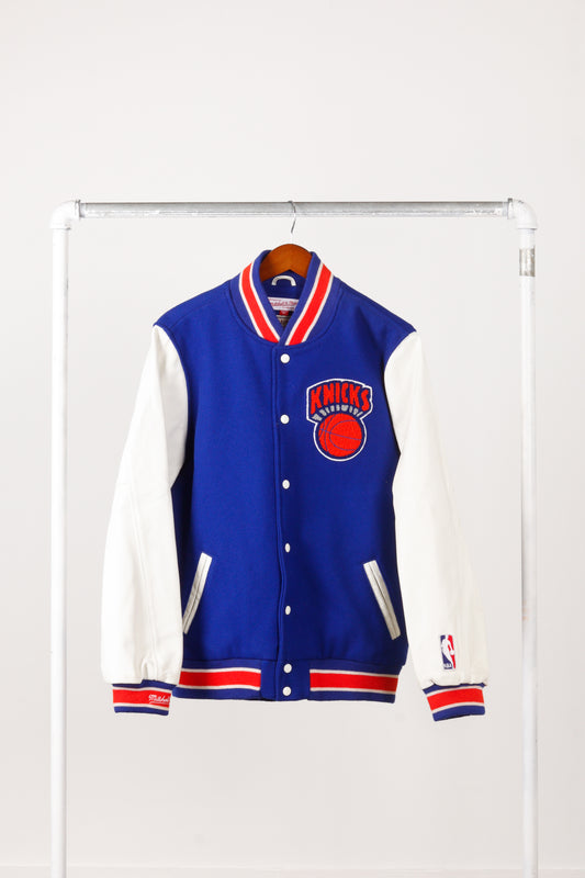 Mitchell & Ness 'New York Knicks Classic Logo' Varsity Leather Jacket