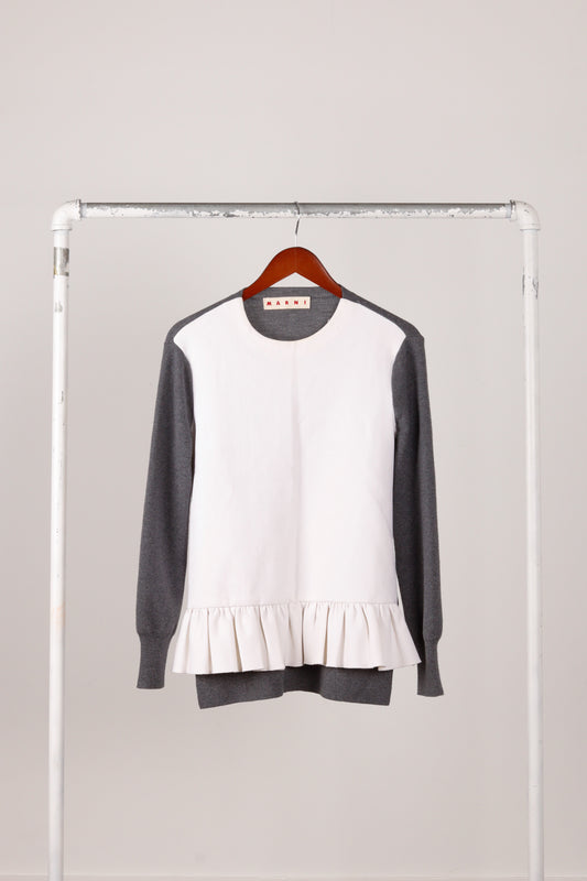 Marni 'Virgin Wool' Smocked Sweater Top