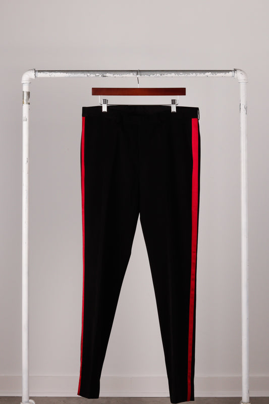 Christian Dior AW19 'Taped Stripe Tuxedo' Pants Black Red (2019)