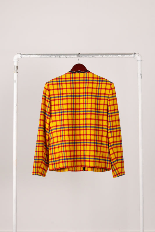 Yves Saint Laurent Encore AW95 'Yellow Tartan Plaid' Blazer Jacket (1995)