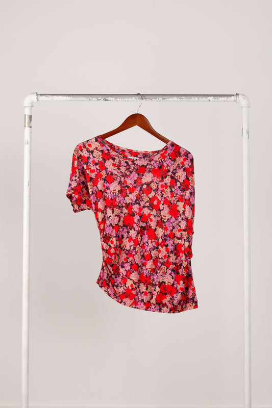 Dries Van Noten 'Floral Print' Modal Asymmetric Top